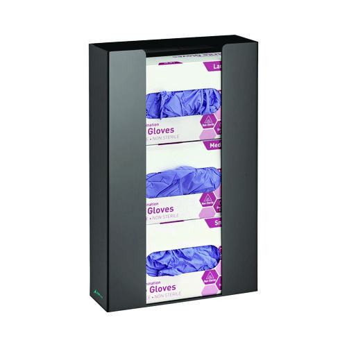 Acrylic Glove Dispenser, Triple Box Capacity, 10.2 x 3.5 x 16.1, Black