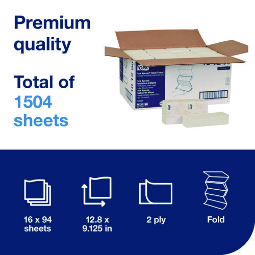 Xpress Extra Soft Multifold Towel, 2-Ply, 9.12 x 12.8, White, 94 Towels/Pack,16 Packs/Carton