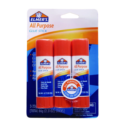 All Purpose Glue Stick, 0.77 oz, Dries Clear, 3/Pack