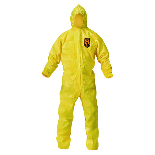 A70 Chemical Spray Protection Coveralls, 4X-Large, Yellow, 12/Carton