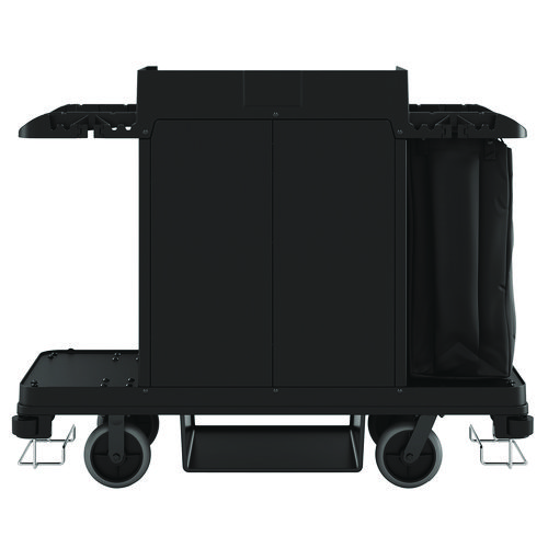 Standard Housekeeping Cart, Plastic, 1 Shelf, 24" x 62.13" x 49.75", Black