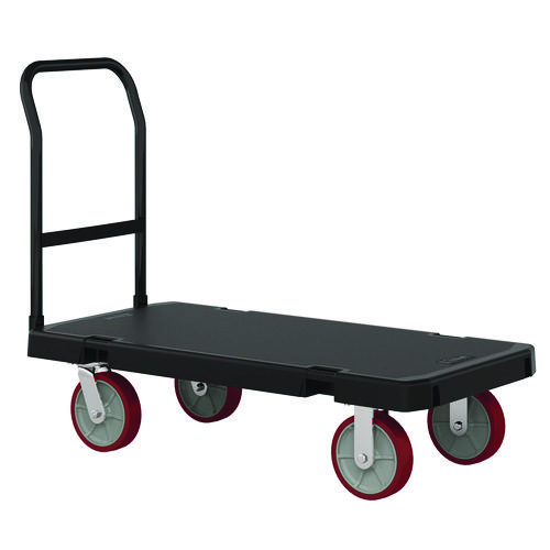 Resin Platform Truck, 1,600 lb Capacity, 24.25 x 52.25 x 41, Black