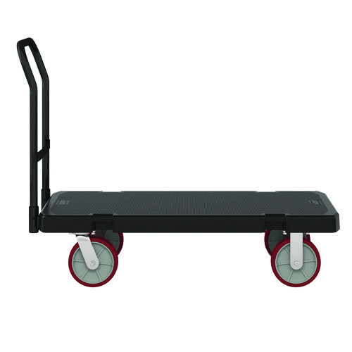 Resin Platform Truck, 1,600 lb Capacity, 24.25 x 52.25 x 41, Black