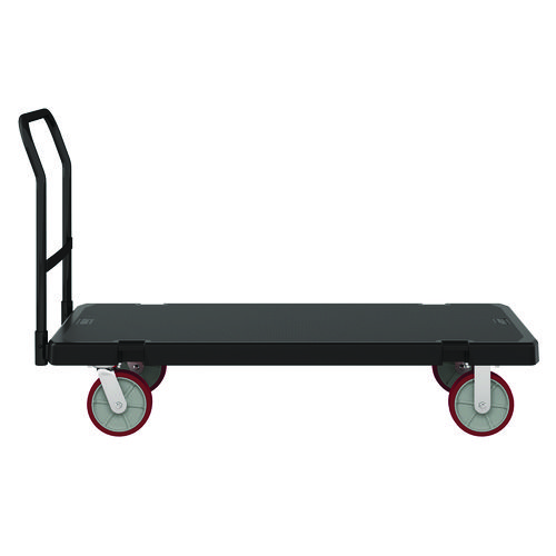 Resin Platform Truck, 1,600 lb Capacity, 30.25 x 64.5 x 41, Black