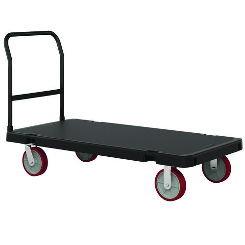 Resin Platform Truck, 1,600 lb Capacity, 30.25 x 64.5 x 41, Black