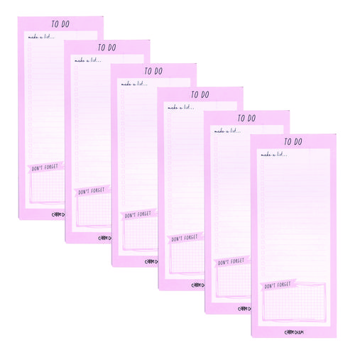 Magnetic To Do List, Unruled, 60 Pink/White 3.5 x 8.5 Sheets, 6/Pack