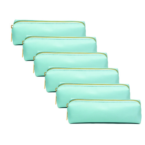 Pencil Case, 7.9 x 2 x 2, Blue, 6/Pack