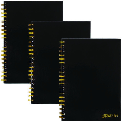 B5 Size Notebook, 1-Subject, Medium/College Rule, Black Cover, (80) 9.8 x 6.9 Sheets, 3/Pack