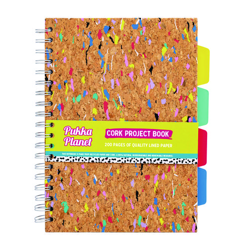 B5 Size Eco Project Book, 4-Subject, Medium/College Rule, Tan/Multicolor Cover, (100) 9.8 x 6.9 Sheets