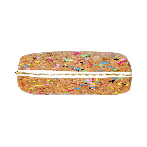 Eco Pencil Case, 7.99" x 2.37" x 2.75", Brown/Multicolor Cork