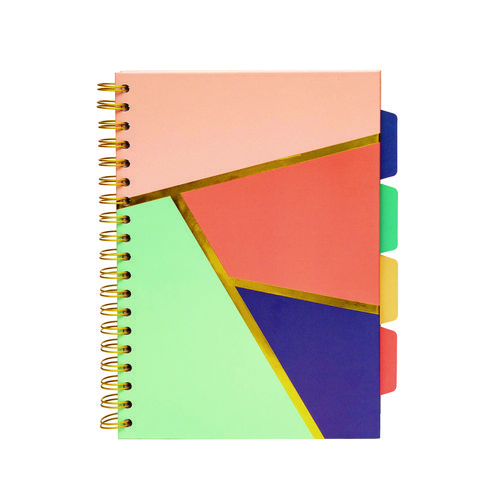 B5 Size Project Book, 5-Subject, Medium/College Rule, Assorted Cover Colors, (100) 9.8 x 6.9 Sheets, 3/Pack