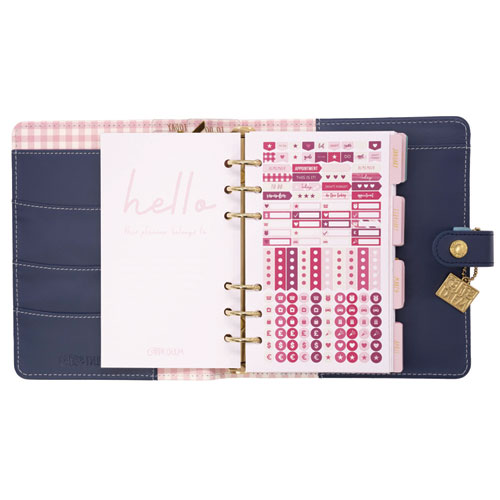 Personal Planner, Floral, 7.48 x 6.42, Blue/Pink/White/Yellow Cover, 12-Month, Undated