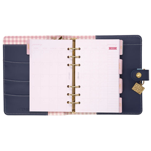 Personal Planner, Floral, 7.48 x 6.42, Blue/Pink/White/Yellow Cover, 12-Month, Undated