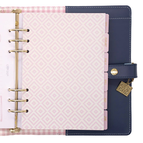 A5 Planner, Feathers, 10.24 x 9.25, Blue/Pink/White/Yellow Cover, 12-Month