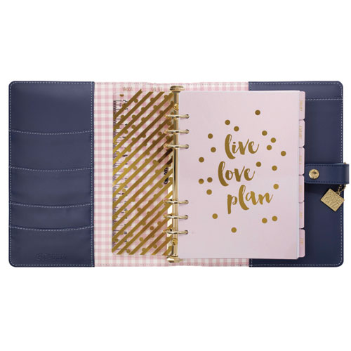 A5 Planner, Feathers, 10.24 x 9.25, Blue/Pink/White/Yellow Cover, 12-Month