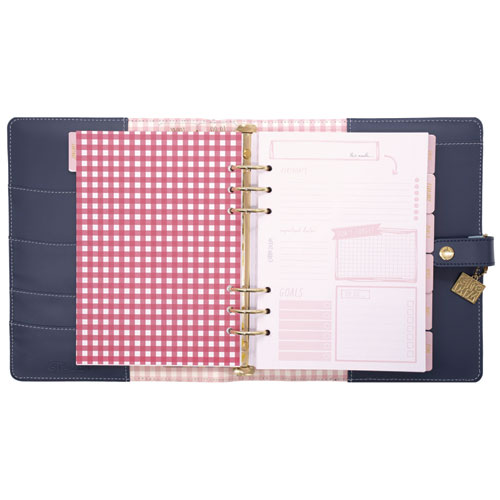 A5 Planner, Feathers, 10.24 x 9.25, Blue/Pink/White/Yellow Cover, 12-Month