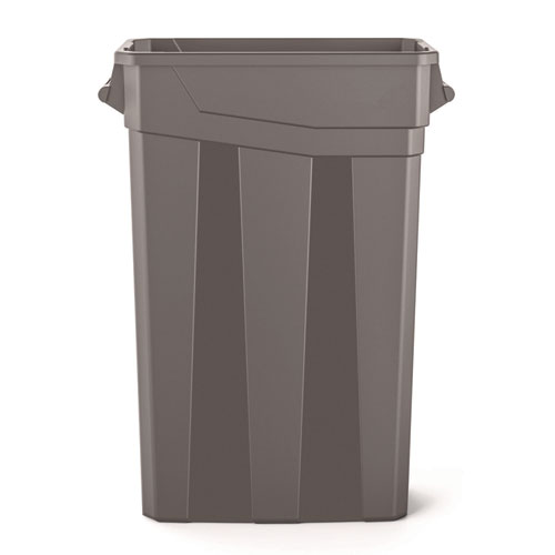 23 Gallon Resin Slim Trash Can, Plastic, Gray