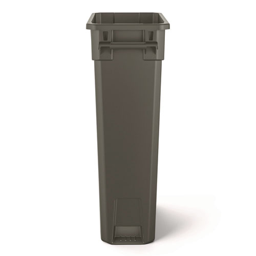 23 Gallon Resin Slim Trash Can, Plastic, Gray