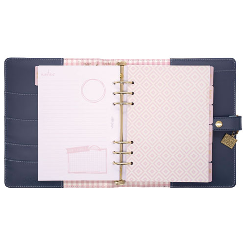 A5 Planner, Feathers, 10.24 x 9.25, Blue/Pink/White/Yellow Cover, 12-Month