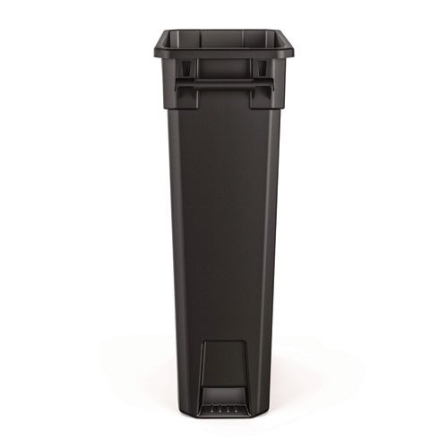 23 Gallon Resin Slim Trash Can, Plastic, Black