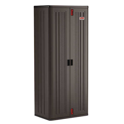 Tall Storage Cabinet, Five Shelves: One Fixed, Four Adjustable, 30" x 20.25" x 72", Gray