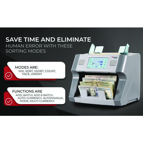 8800R Single Pocket Discriminator, 1,200 Bills/min, 9.5 x 11 x 10.4, Gray