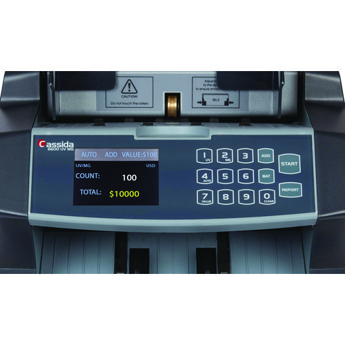 6600 UV/MG Top Loading Bill Counter, 1,400 Bills/min, 10.2 x 11 x 8.1, Gray