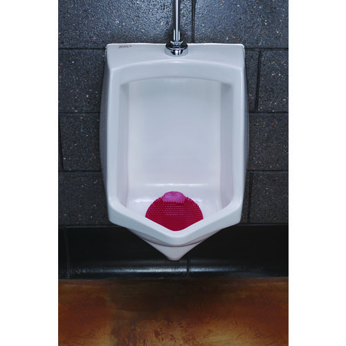 Slant7 with Terminator Urinal Screen, Evergreen Scent, Red, 5/Box