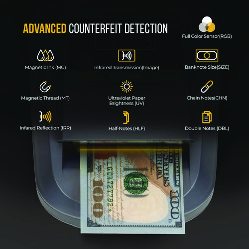 KCD-1000 Counterfeit Detector, Dimensional, Image, IR, MG, MT, Thickness, UV and Watermark Detection, US Currency