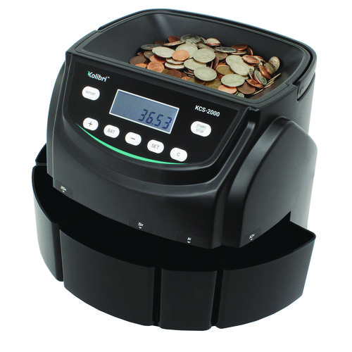 KCS-2000 Coin Sorter, 300 Coins/min, 10 x 11.6 x 13.6, Black