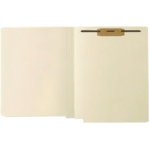 End Tab Fastener File Folder, 0.75" Expansion, 1 Fastener, Letter Size, Manila Exterior, 250/Box