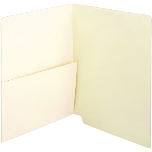 Manila End Tab Pocket Folder, Straight Tabs, Letter Size, Manila, 50/Box