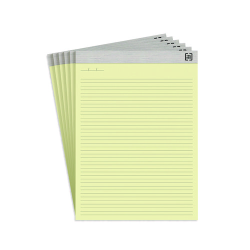 Notepads, Narrow Rule, 50 Canary Yellow 8.5 x 11.75 Sheets, 6/Pack