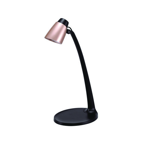 Modern LED Desk Lamp, Black/Rose Gold