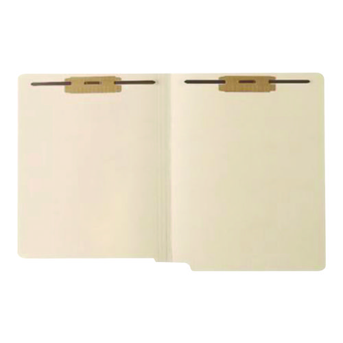 Heavy-Duty End Tab File Folder, 0.75" Expansion, 2 Fasteners, Letter Size, Manila Exterior, 50/Box