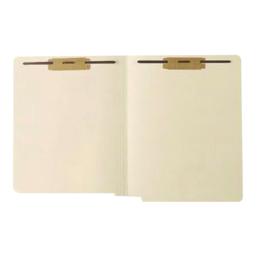 Reinforced End Tab File Folder, 0.75" Expansion, 2 Fasteners, Letter Size, Manila Exterior,  250/Carton