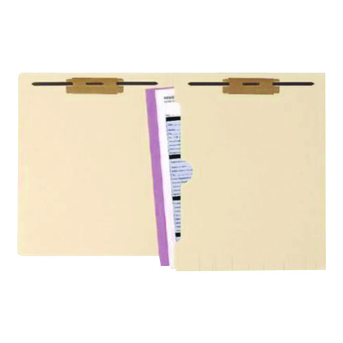 Paperboard Classification Folder, 0.75" Expansion, 2 Fasteners, Letter Size, Manila Exterior, 50/Box