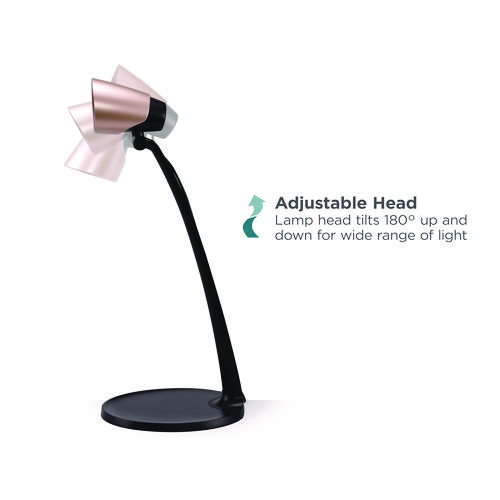 Modern LED Desk Lamp, Black/Rose Gold