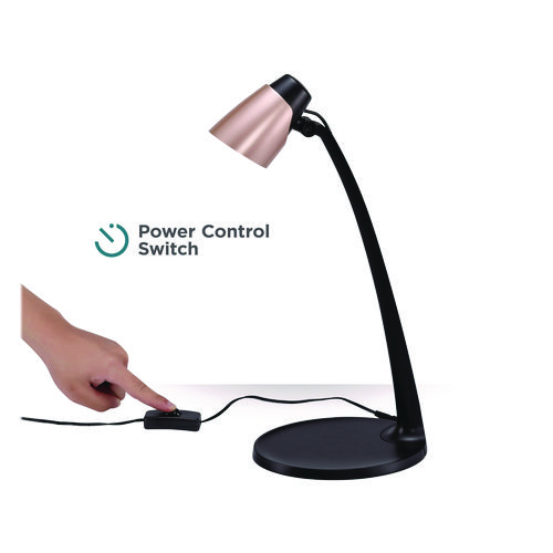 Modern LED Desk Lamp, Black/Rose Gold