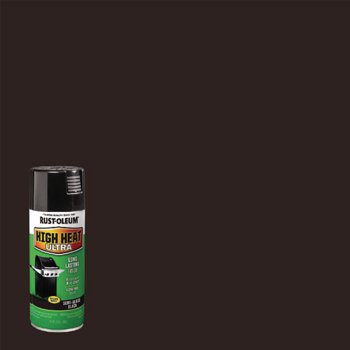 High Heat Enamel Spray Paint, Semi-Gloss Black, 12 oz Aerosol Can, 6/Carton