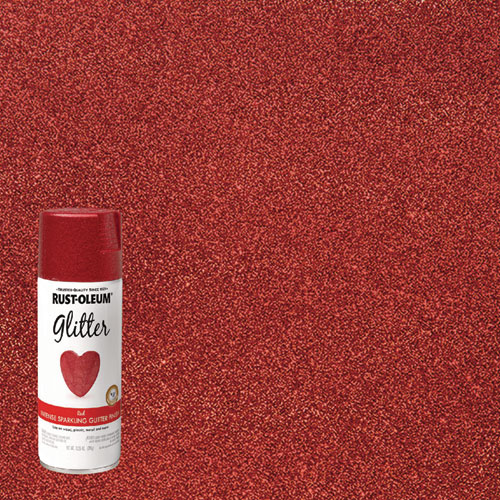 Specialty Glitter Spray Paint, Glitter Red, 10.25 oz Aerosol Can, 6/Carton