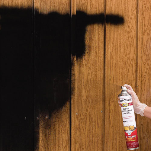 Stops Rust Turbo Spray, Gloss Black, 24 oz Aerosol Can, 6/Carton