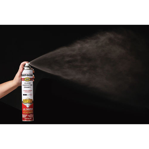 Stops Rust Turbo Spray, Gloss Black, 24 oz Aerosol Can, 6/Carton