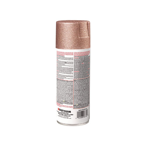 Specialty Glitter Spray Paint, Glitter Rose Gold, 10.25 oz Aerosol Can, 6/Carton