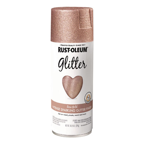 Specialty Glitter Spray Paint, Glitter Rose Gold, 10.25 oz Aerosol Can, 6/Carton