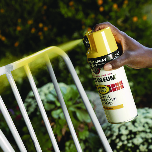 Stops Rust 5-in-1 Spray Paint, Gloss Sunburst Yellow, 12 oz Aerosol Can