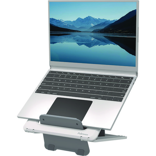 Breyta Laptop Stand, 9.25" x 10.55" x 0.55" to 8", White, Supports Up to 8.8 lbs