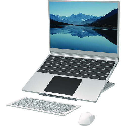 Breyta Laptop Stand, 9.25" x 10.55" x 0.55" to 8", White, Supports Up to 8.8 lbs