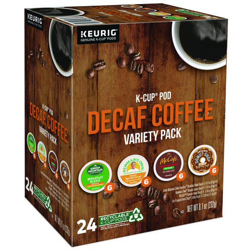 Decaf Variety Coffee K-Cups, Assorted Flavors, 96/Carton