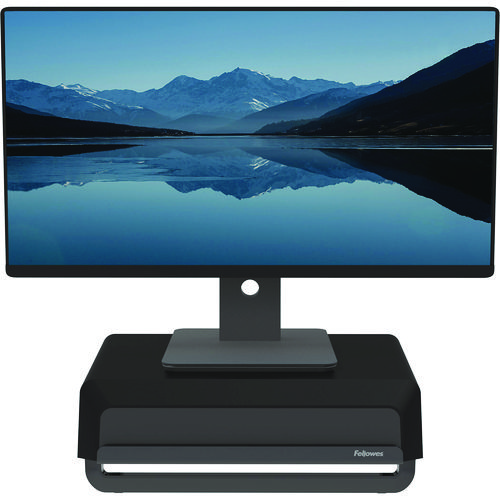 Breyta Monitor Stand, 13.94" x 11.97" x 3.25" to 6", Black, Supports 33 lbs